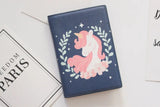 Cute Unicorn Girls Travel Abroad Passport Protection Set Waterproof  Passport Holder Card Wallet