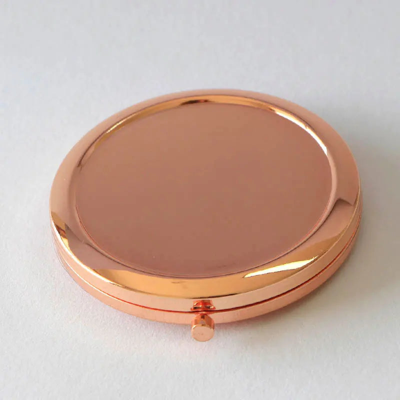 High quality Plain Rose Gold Double Sided Travel Compact Mirror Dia 70mm/2.75inch