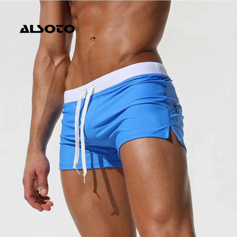 ALSOTO Summer Swimwear Men Breathable Men's Swimsuits Trunks Boxer Briefs Sunga SwimSuits Maillot De Bain Beach Shorts 2023 New