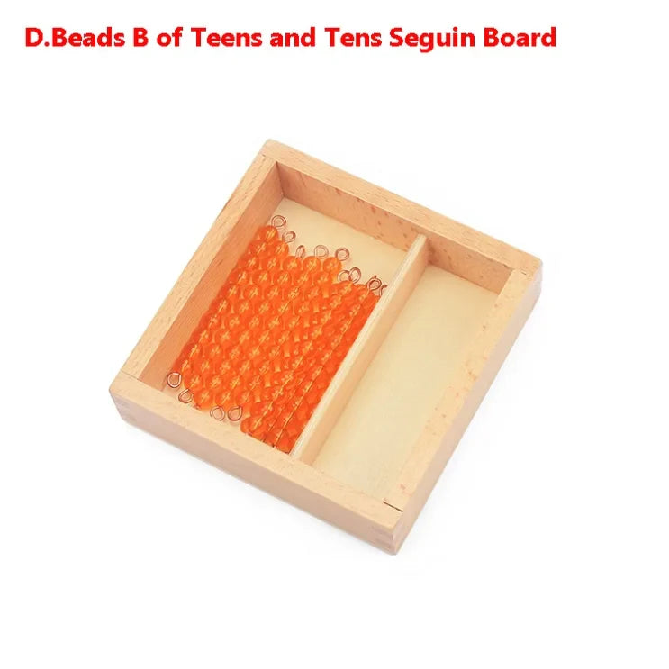 Montessori Teaching Math Toys Teens and Tens Seguin Board with Beads Bars Wood Toys Early Childhood Education Preschool Training