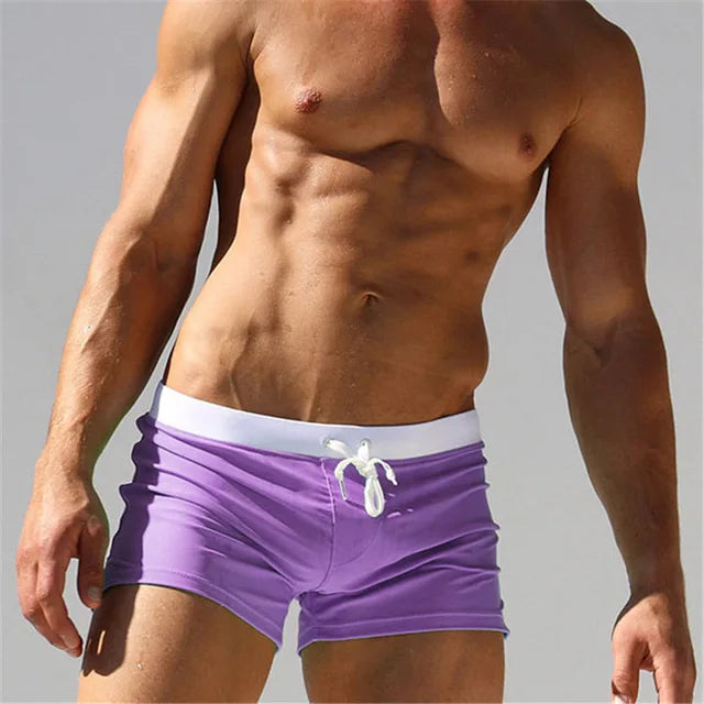 Sexy Beach Shorts Men Zipper Pocket swimsuit Mens Shorts Fast Dry Casual Boardshorts Joggers Trunks Summer Short homme masculino