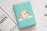 Cute Unicorn Girls Travel Abroad Passport Protection Set Waterproof  Passport Holder Card Wallet