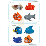 Baby Bath Toys Finding Fish Kids Float Spray Water Squeeze Aqua Soft Rubber Bathroom Play Animals Bath Figure Toy For Children