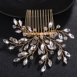 Miallo Austrian Crystal Branches and Leaves Hair Jewelry Wedding Party Women Hair Combs Clips Hair Clips Bride Accessories