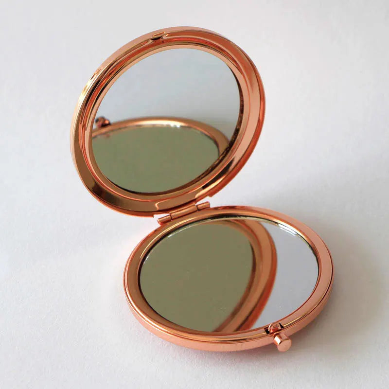 High quality Plain Rose Gold Double Sided Travel Compact Mirror Dia 70mm/2.75inch