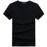 Casual Style Plain Solid Color Men's T-shirts Cotton Navy Blue Regular Fit T-shirts Summer Tops Tee Shirts Man Clothing 5XL