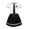 TiaoBug Japanese School Girl Uniform Suit White Short Sleeve T-shirt Top Pleated Skirt Cosplay Korean Girls Student Costume Set