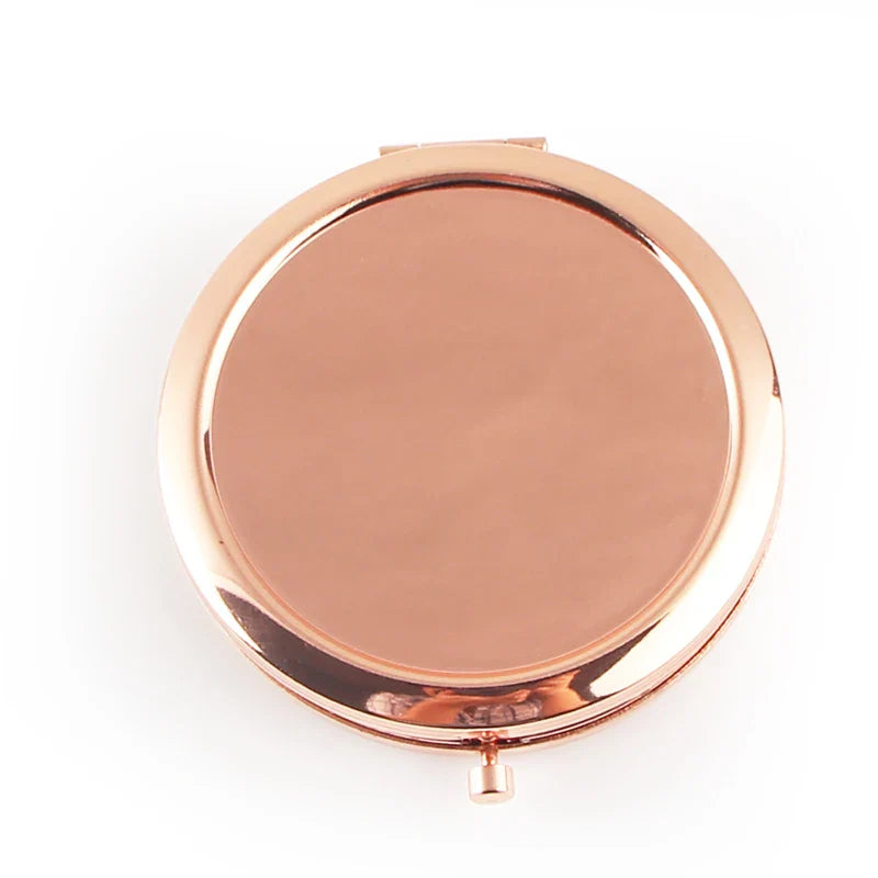 High quality Plain Rose Gold Double Sided Travel Compact Mirror Dia 70mm/2.75inch