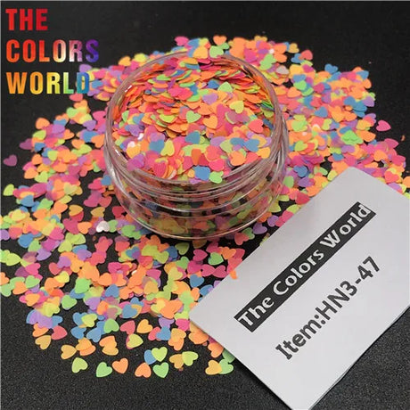 TCT-290 Heart Shape Valentine's Day Color Nail Glitter Nail Art Decoration Makeup Body Glitter Festival DIY Decoration Accessory