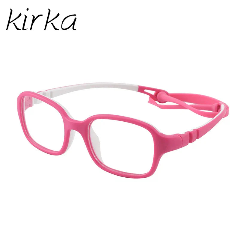 Kirka Flexible Myopia Optical Children Glasses Frame Solid TR90 Rubber Diopter Transparent Kids Glasses Soft Eyewear Eyeglasses