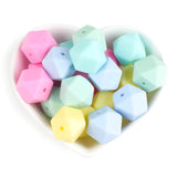 Joepada 100Pcs 14mm Hexagon Silicone Beads Food grade Baby Teething Beads DIY Baby Teething Necklace Accessories Baby Teether