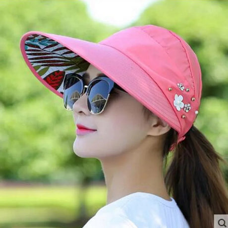 Summer Sun Hats Women Foldable UV Protection Sun Hat Visor Suncreen Floppy Cap Chapeau Femme Outdoor Beach Hat