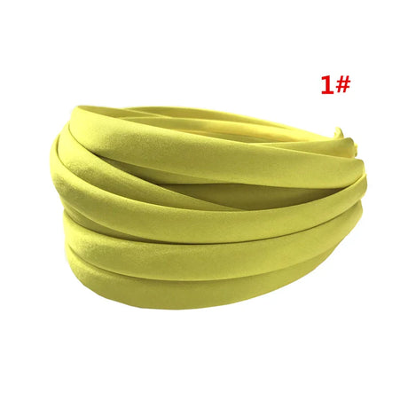 24Pcs/Lot 15mm 24 Colors Satin Fabric Covered Resin Hairband Wholesale Adult Kids Headband Girls DIY Hair Loop Hair Accessories