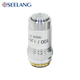 OSEELANG Microscope Objective Lens 4X 10X 40X 100X 195 Achromatic Objective Biological Microscope parts accessories