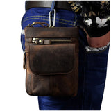 Original Leather Male Casual Design Mini Shoulder Messenger Crossbody bag Fashion Belt Waist bag Travel Small Pouch Men 611-18