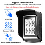 RFID Metal Access Control Keypad Waterproof Rainproof Cover Outdoor Door Opener Electronic Lock System 10pcs EM4100 Keychains