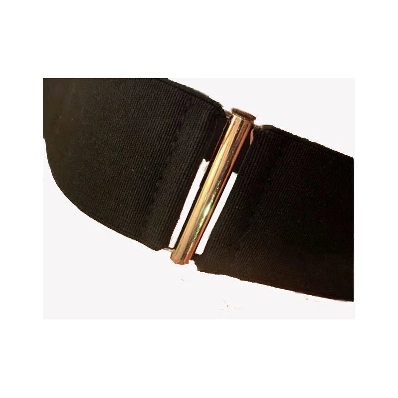 4.5cm Wide Elastic Black Belt Gold Metal Fish Skin Keeper Brand Waistband for Women Cinto Feminino S/M/L bg-013