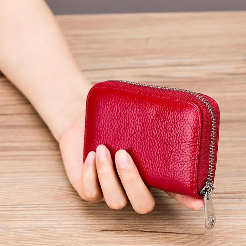 New Arrival Unisex Genuine Leather RFID Protection Credit Card Case Wallet For Man Ladies ID Card Holder Women's Purse