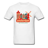 Latest Vintage Amsterdam Netherlands City Print T Shirt Top Quality Cotton Casual Tops T-Shirt Windmill Urban Men Tshirt Fashion