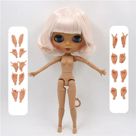 ICY DBS Blyth Doll 1/6 bjd ob24 toy joint body pale pink mix white hair 30cm toy anime girls