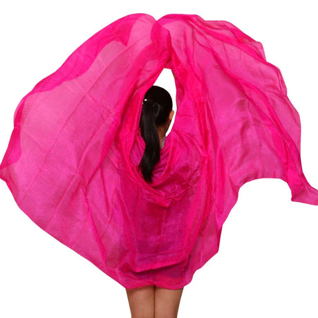 100% Silk Handmade Veils Belly Dance Performance Gradient Multi Color Silk Veil Belly Dance Accessories Kids Adults 5 Sizes