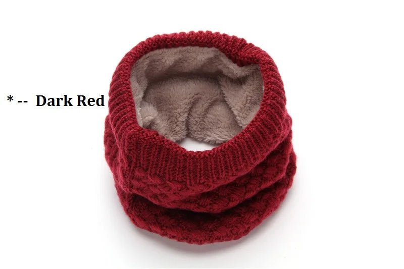 Female Warm Cashmere Tube Scarf Children Knitted Cowl Neck Shawls Wraps Scarves Men Women Winter Scarf Wool Collar Neck Warmer