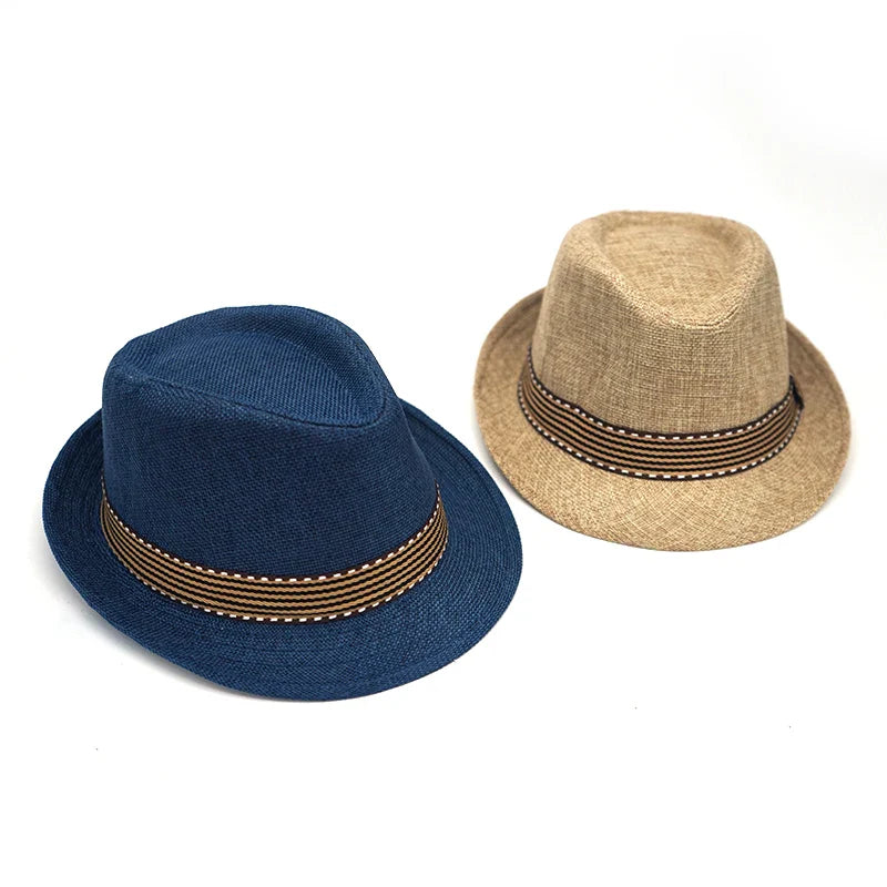 2019 Straw Cap Baby Hats Children Jazz Cap Bucket Hat Sun Cap Summer Hat For Girls Boys Panama Hat Photography Props