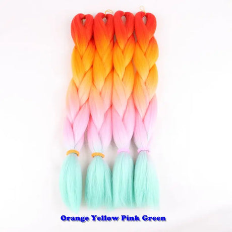 Luxury ForBraiding 3pcs bulk buy Henlon 24inch 60cm Folded Two Three Tone Color Ombre Braiding Synthetic Jumbo Braids