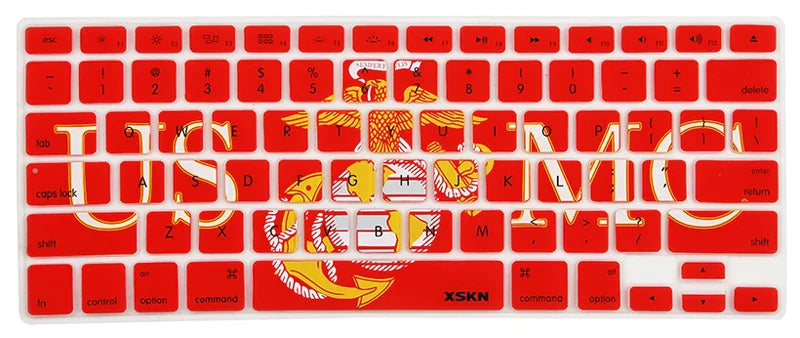 XSKN USMC Marine Flag Silicone Keyboard Cover Skin for Apple 2015 and Earlier Released Macbook Air Pro 13 15 17 Inch US version