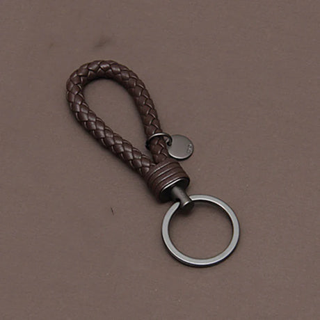 Handmade Braid Real Sheepskin Leather Woven Rope Keychain Wrist Rope Couple Key Chain Llavero Key Ring Key Holder Car Pendant