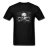 Old Skull T-shirt Men Black Crossbones T Shirt Popular Pirate Flag Print Clothes Summer Funky Streetwear Punk Skulls Tops Tees