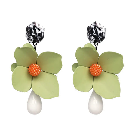 New Design Fashion Bohemin Flowers Drop Earrings Trendy Statement ZA Dangle Earrings For Women Brand Pendientes Jewelry Bijoux