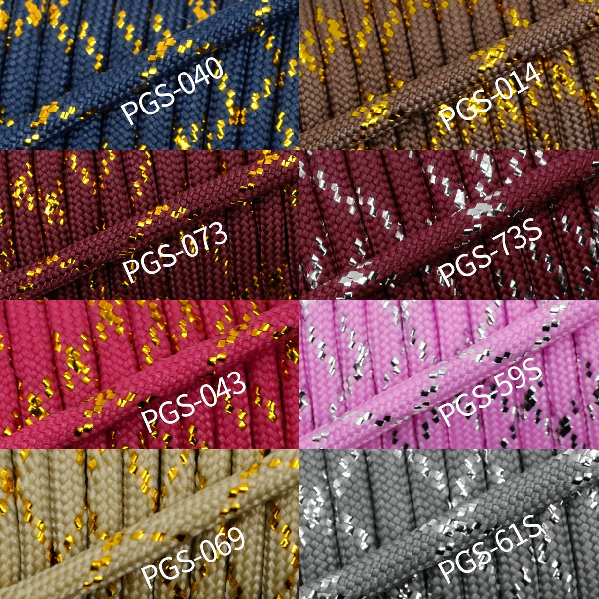 YOUGLE Metallic 550 Paracord Parachute Cord Lanyard with Sparkle Glitter Tracers for Gift Wrap Holiday Decoration DIY Crafting