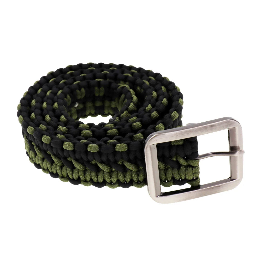 Tactical 550 Paracord Parachute Cord Waist Belt Survival Woven Belt Camping Hunting Hiking Survival Emergency With Metal Buckle