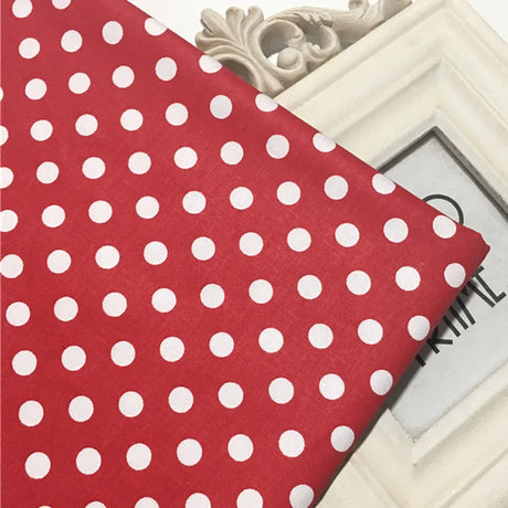 100% Cotton Twill Textile BLACK RED GRAY Polka Dots Check Fabrics for DIY Crib Bedding Cushion Apparel Craft Handwork Home Decor