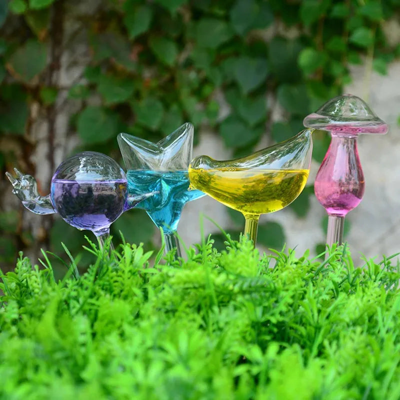 Houseplant Automatic Self Watering Glass Bird Watering Cans Flowers Plant Decorative Clear Glass Watering Device 12 Shapes