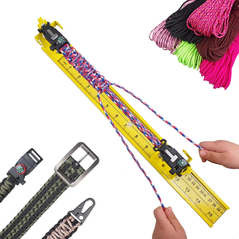 550 Paracord Jig Bracelet Maker Paracord Tool Kit Adjustable Aluminum Weaving DIY Craft Jig  2" to 47"