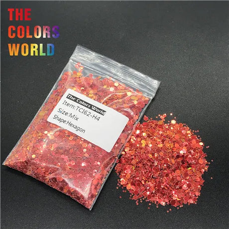 TCT-237 Hexagon Shape Mix Size Nails Glitter Nail Art Decoration Body Glitter Gel Makeup Henna Makeup Handwork DIY Accessoires