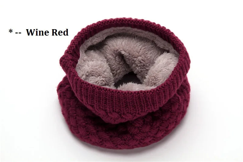 Female Warm Cashmere Tube Scarf Children Knitted Cowl Neck Shawls Wraps Scarves Men Women Winter Scarf Wool Collar Neck Warmer