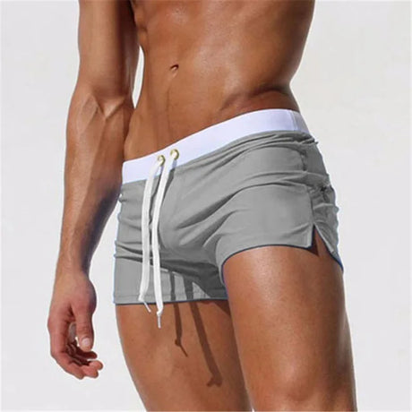 Sexy Beach Shorts Men Zipper Pocket swimsuit Mens Shorts Fast Dry Casual Boardshorts Joggers Trunks Summer Short homme masculino