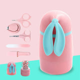 Newborn Baby Healthcare Kits Baby Nail Care Set Infant Nail Clippers Care Set with Rabbit Storage Box for Baby Care Tools 5Pcs