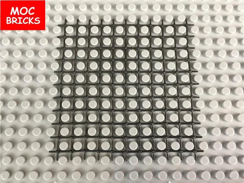 20pcs/lot MOC Bricks DIY Black Soft Hunting fool 10x10 Mesh Nets Trap Rubber Grid Educational Building Blocks Figure Kids Gifts