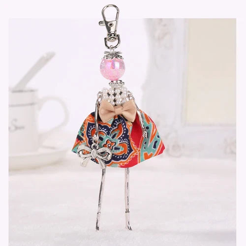 YLWHJJ brand Doll Handmade Cute charm keychain for Women Car Pendant Girls fashion Jewelry Bag key chains Accessories key ring