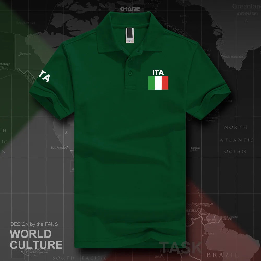 Italy Italia Italian polo shirts men short sleeve white brands printed for country 2017 cotton nation team flag ITA country top