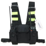 ABBREE Walkie Talkie Accessories Chest Harness Front Pack Pouch Holster Vest Rig for Ham Two Way Radio ( Rescue) ( Reflective)