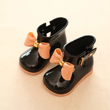 YATFIML 2021 Fashion baby girl rain boots PVC waterproof boots with bow Children;s rain shoes