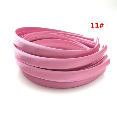 24Pcs/Lot 15mm 24 Colors Satin Fabric Covered Resin Hairband Wholesale Adult Kids Headband Girls DIY Hair Loop Hair Accessories