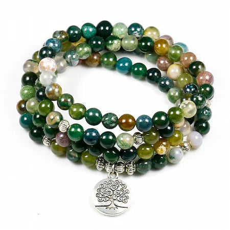 Fashion Women`s Indian Onyx 108 Mala Beads Bracelet Multi-layer High Quality Lotus Charm New Design Yoga Bracelet For Men Buddha