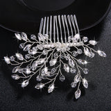 Miallo Austrian Crystal Branches and Leaves Hair Jewelry Wedding Party Women Hair Combs Clips Hair Clips Bride Accessories