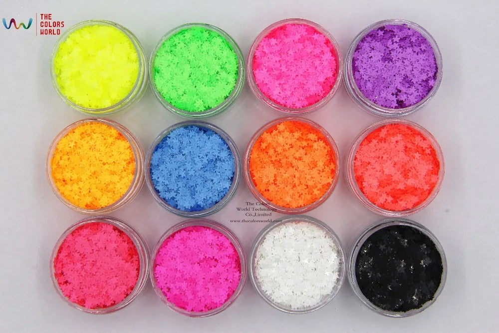 TCT-151 Starfish Neon Matte Color 3.0MM Solvent Resistant Glitter Nail Art Nail Gel Polish Makeup Manual DIY Crafts Decoration